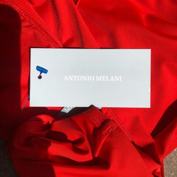 Antonio Melani NWT Maui High Waist Tie Front Red Full Coverage Bikini Bottom XL - Picture 8 of 9